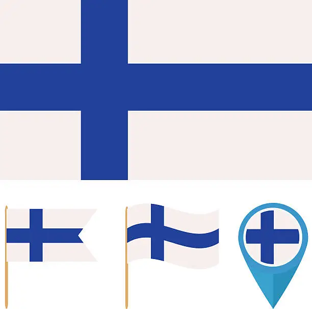 Vector illustration of Finland, Europe,country flag vector