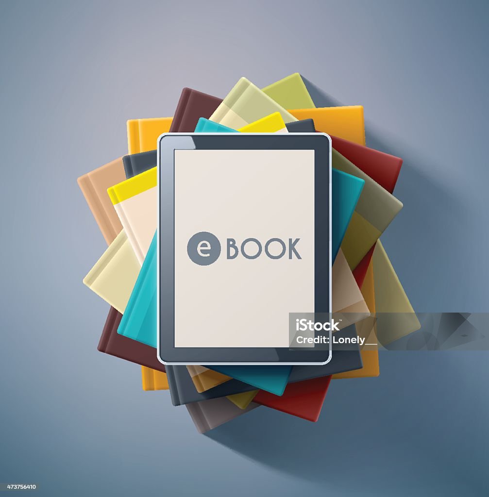 E-Book - arte vectorial de Lector de libros electrónicos libre de derechos