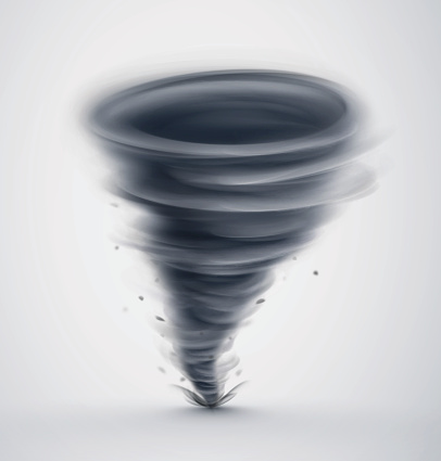 Isolated dark tornado. Illustration contains transparency and blending effects, eps 10