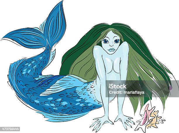 Mermaid Stock Illustration - Download Image Now - 2015, Adult, Adults Only