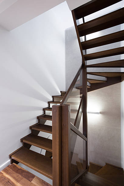 istock Spiral wooden stairs 473762682