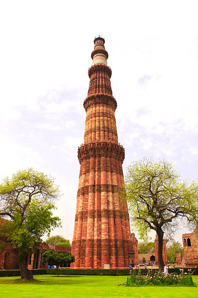 쿠투브 미나르-tower, 뉴 델리, 인도 - quitab minar qutab delhi new delhi 뉴스 사진 이미지