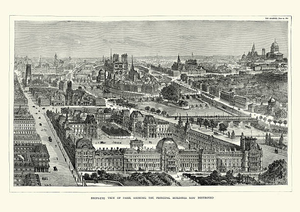 istock Bird's Eye View of Paris, France in 1871 473772128