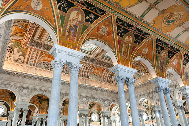 istock Ceiling and columns - Interior of the Library of Congress 473774636