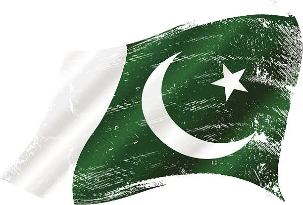 Vector illustration of Pakistani grunge flag