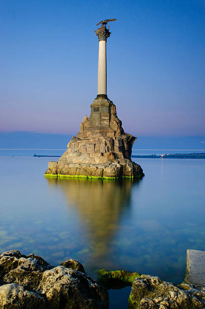 Scuttled Warships Monument in Sevastopol stock photo