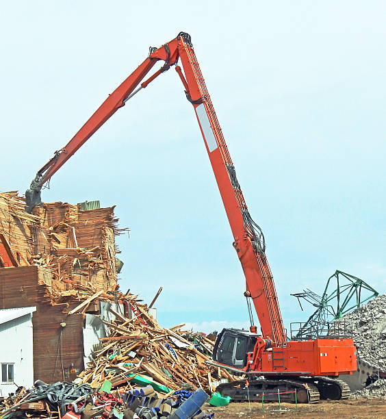 istock Demolition of an obsolete wood grain elevator 473784976