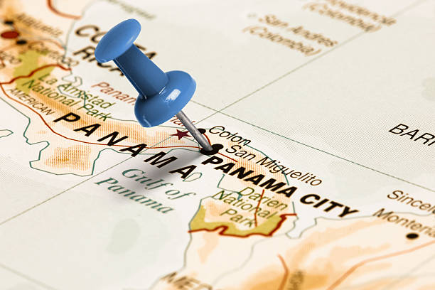 istock Location Panama City. Blue pin on the map. 473785220