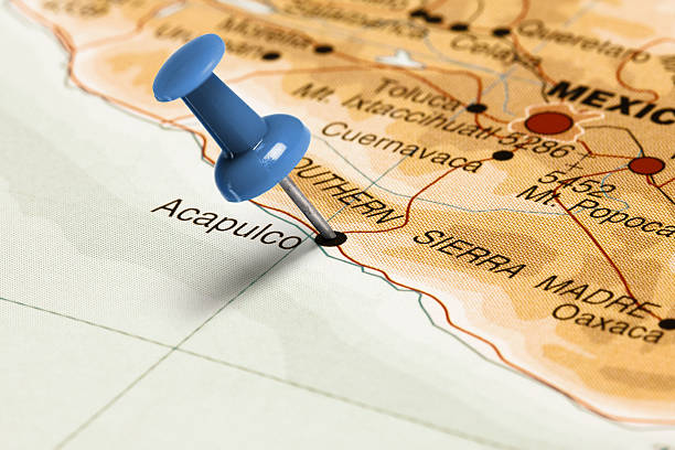 istock Location Acapulco. Blue pin on the map. 473785226