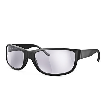 Automobile glasses with protective lenses on a white background