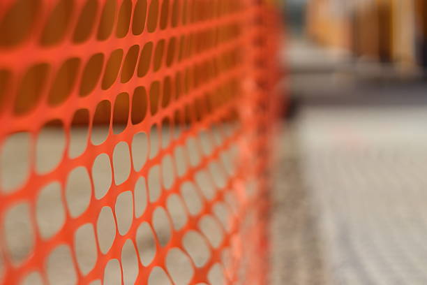 istock Orange Plastic Railing in Construction Site, Hong Kong 473786208