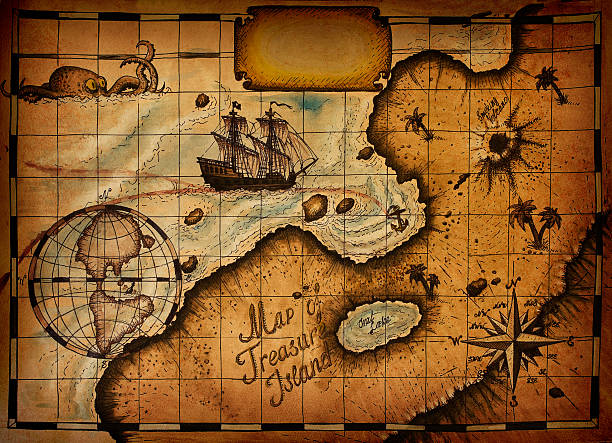 istock Map of Treasure Island 473786414