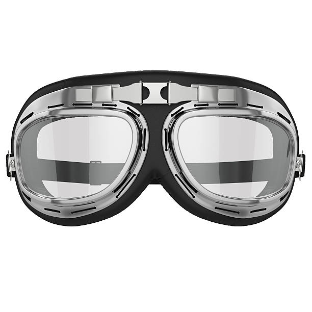 Retro Motorcycle goggles Pilot goggles. Vintage retro aviation bike goggles. Old leather race goggles. swimming goggles stock pictures, royalty-free photos & images