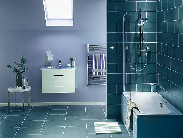 istock Interior of bathroom in cool tone 473791162