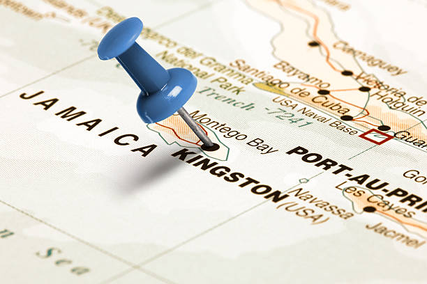 istock Location Kingston. Blue pin on the map. 473794380