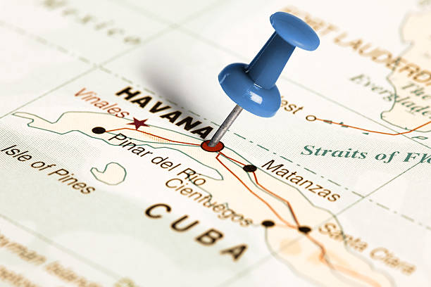 istock Location Havana. Blue pin on the map. 473794384