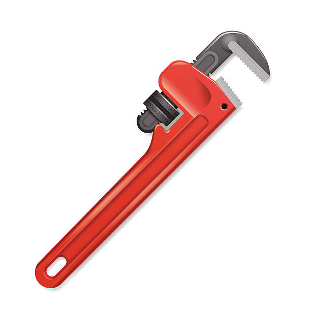 Pipe Wrench - Vector Realistic pipe wrench vector illustration on white background. No gradient mesh. wrench stock illustrations