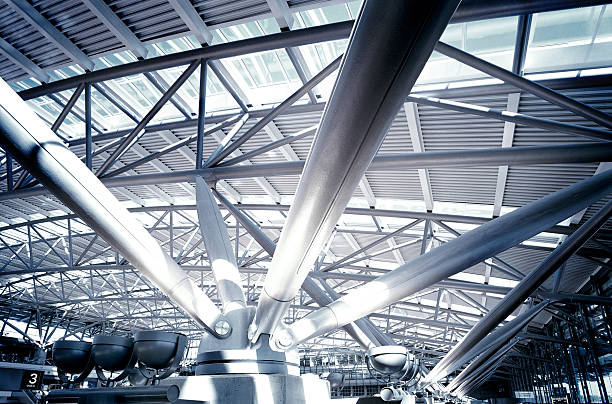 istock Roof structure made of steel 473795626