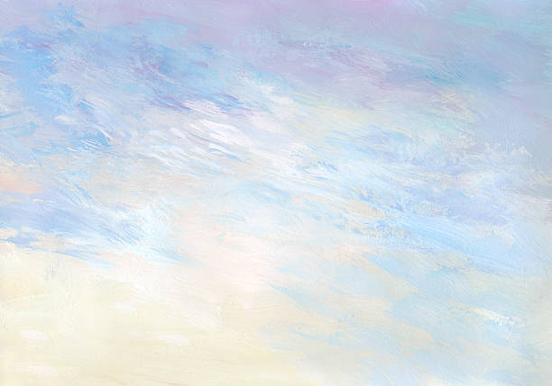 Gentle sunrise - abstract painted background Pink blue painted art background pastel colors stock illustrations