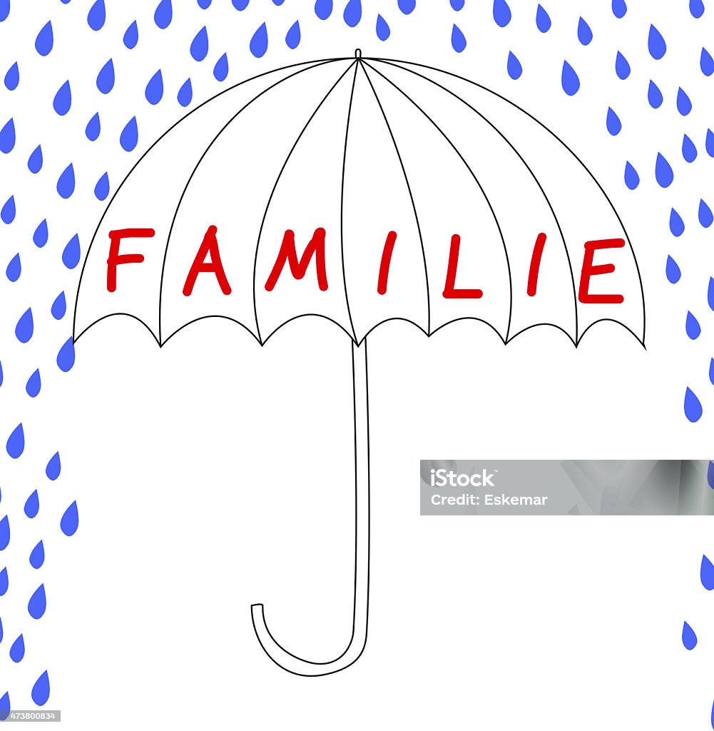 Familie - family in german 2015 stock illustration