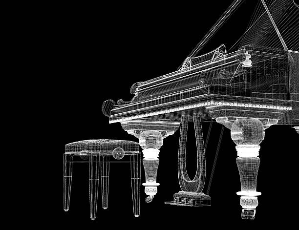 istock Antique grand Piano with path 473804754