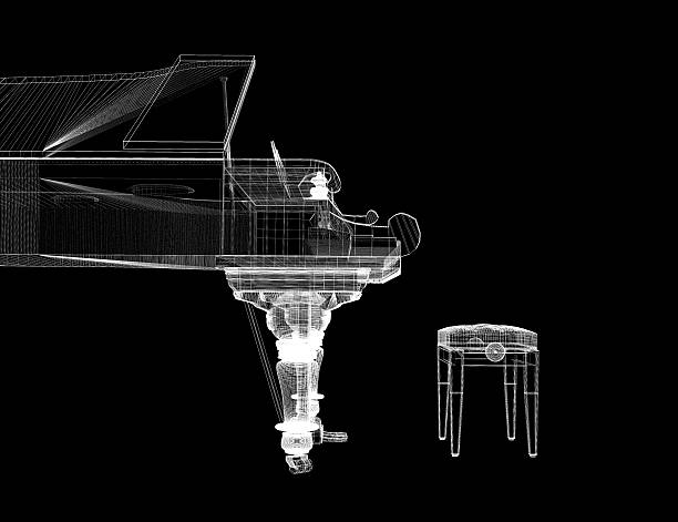 istock Antique grand Piano with path 473804768