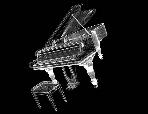 istock Antique grand Piano with path 473804780