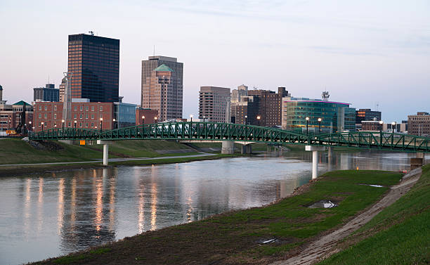 istock Dayton Ohio Waterfront Downtown City Skyline Miami River 473804786