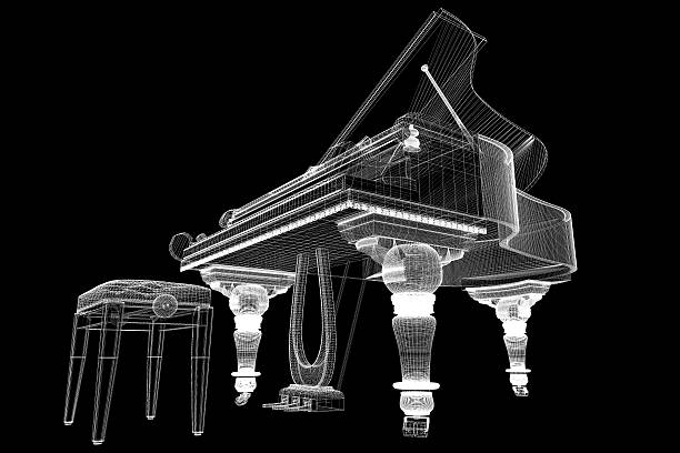 istock Antique grand Piano with path 473806956