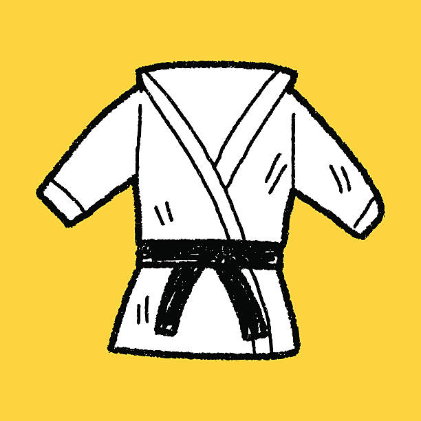 ilustrações, clipart, desenhos animados e ícones de karate rabisco - martial arts child judo computer graphic