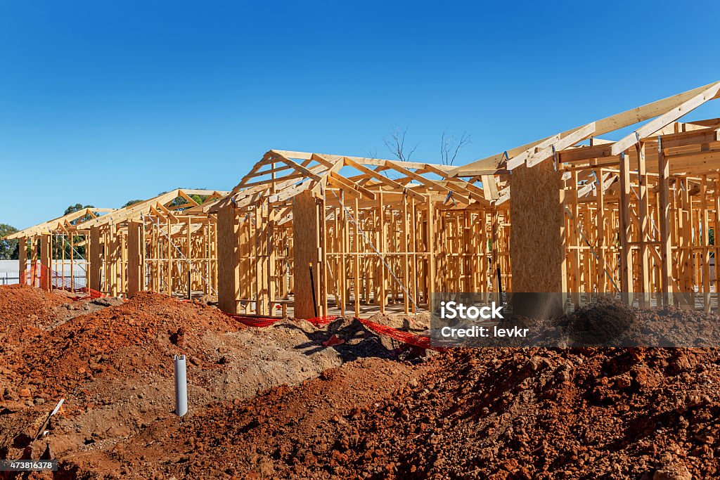 Nouvelle construction de maisons - Photo de Industrie du bâtiment libre de droits