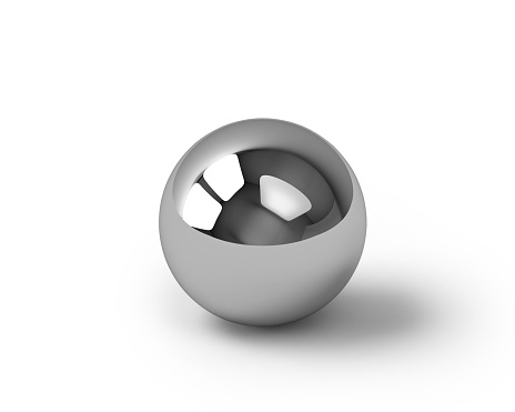 Metal sphere render, isolated on white with clipping path
