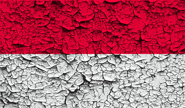 istock Flag of Monaco with old texture. 473830622