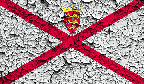 istock Flag of Jersey with old texture. 473830998