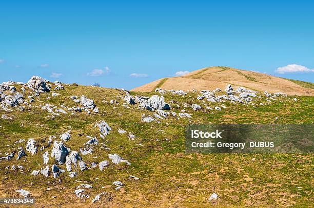 Rolling Landscape Hill Mountain Grass Area Stock Photo - Download Image Now - 2015, Adventure, Ain - France