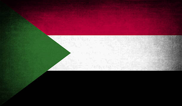 flag of sudan with old texture. - qatar senegal stok fotoğraflar ve resimler
