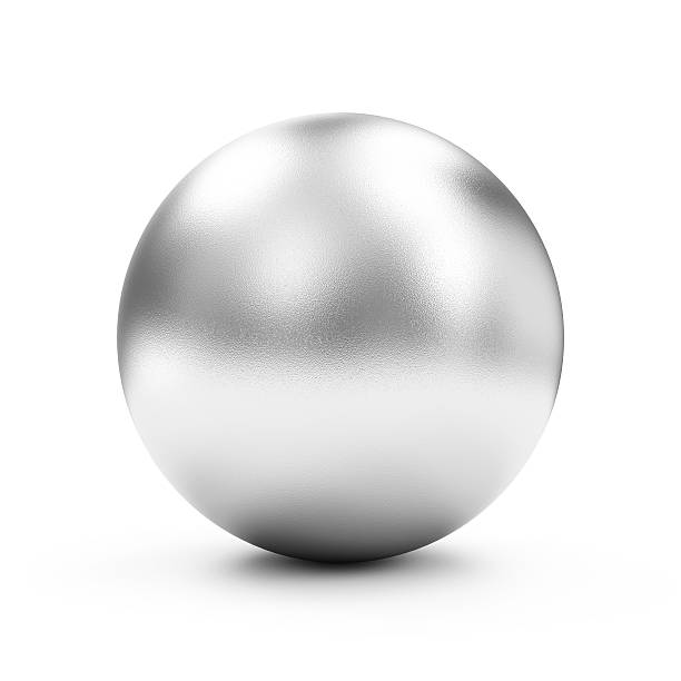 Shiny Big Golden Sphere or Button isolated on white background stock photo