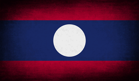 Flag of Laos with old texture.  illustration