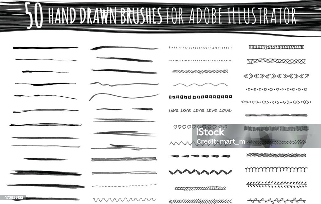 Pattern Brushing Set Of Art And Pattern Brushes Stock Illustration - Download Image Now ...
