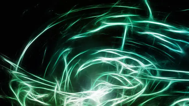 Abstract green glowing energy