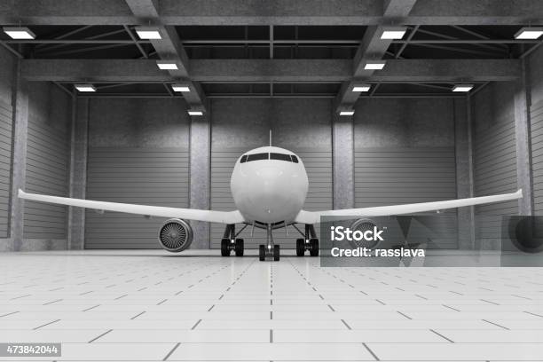 Moderne Hangar Interieur Mit Modernen Flugzeug Innen Stockfoto und mehr Bilder von Groß