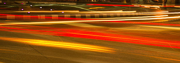 istock moving car with blur light at night. 473842958