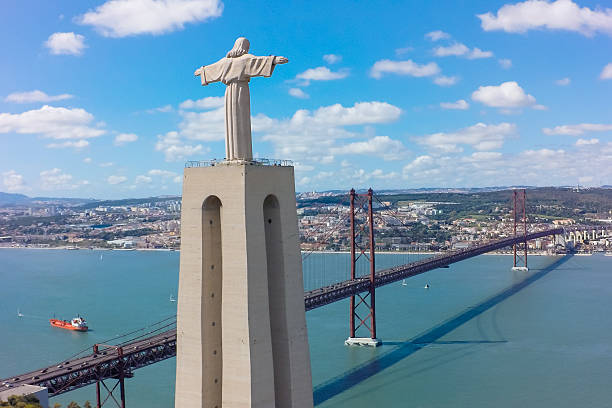 istock Aerial view Jesus Christ monument watching to Lisbon 473846746