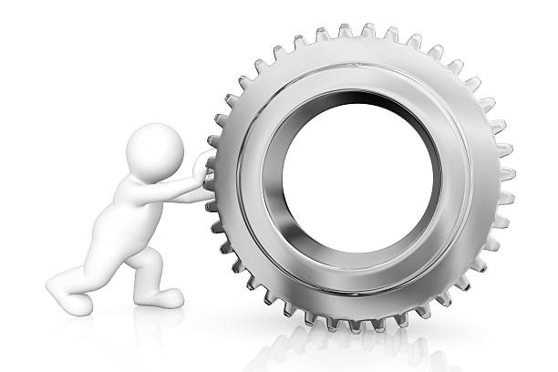 istock White man with gear mechanism. 473849426