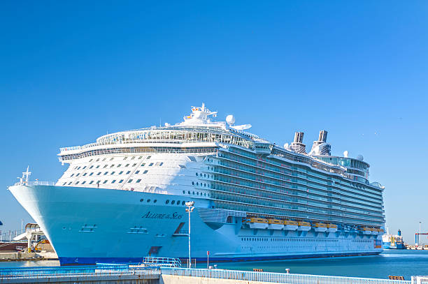 Malaga, Spain - April 29, 2015: Allure of the Seas at the malaga harbor as first stop in europe in Malaga, Spain on April 29, 2015. The largest cruise ship in the world