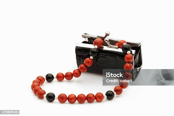 Purse With Necklace Stock Photo - Download Image Now - Black Color, Change Purse, Horizontal