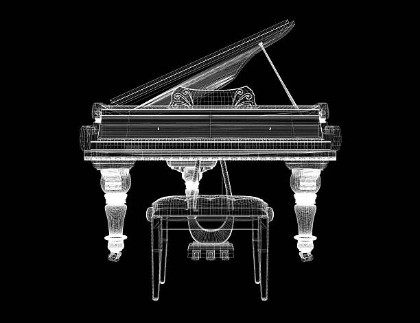 istock Antique grand Piano with path 473859450