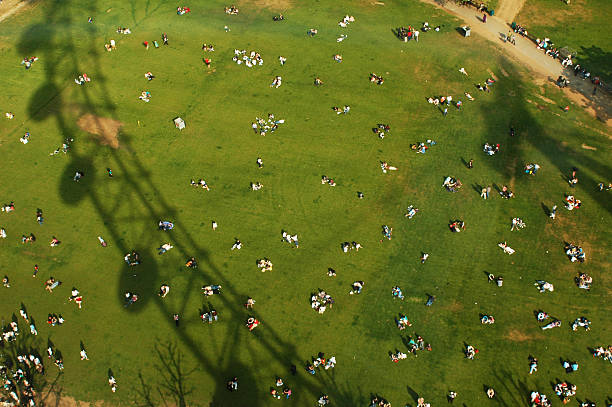 istock Jubilee Gardens and London eye shadow view from above. 473863372