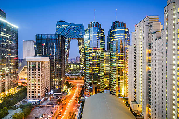 Beijijng CBD Cityscape Beijing, China Central Business District cityscape. beijing stock pictures, royalty-free photos & images