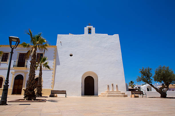 istock Sant Francesc Javier white church in Formentera 473868158